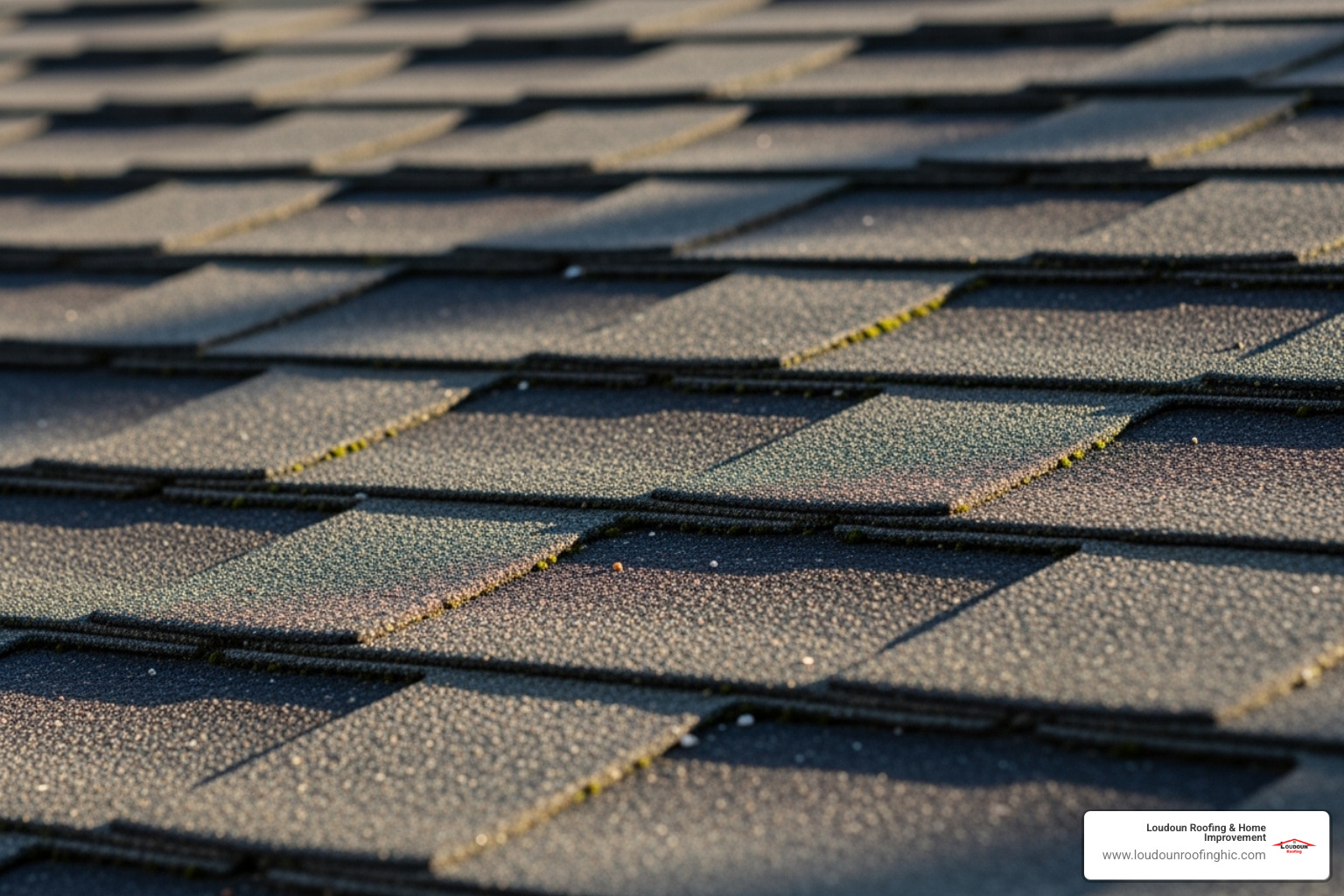roof with subtle signs of damage like granule loss - certified roof inspections mclean va