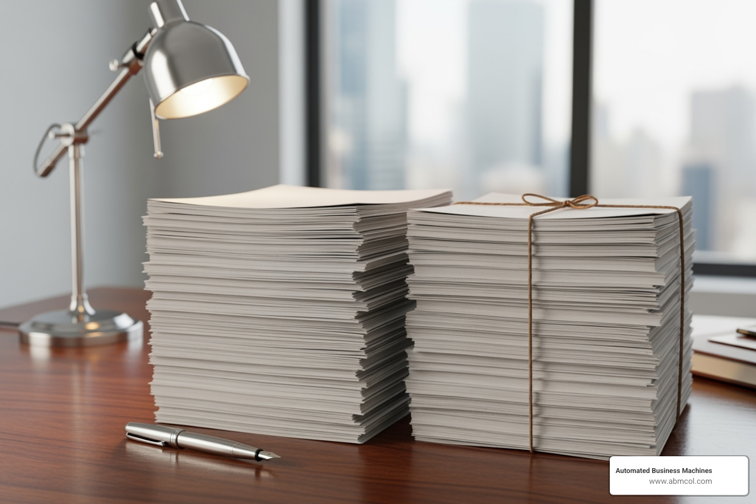 Comparison of single-sided and double-sided document stacks, highlighting bulk and paper usage - legal document printing