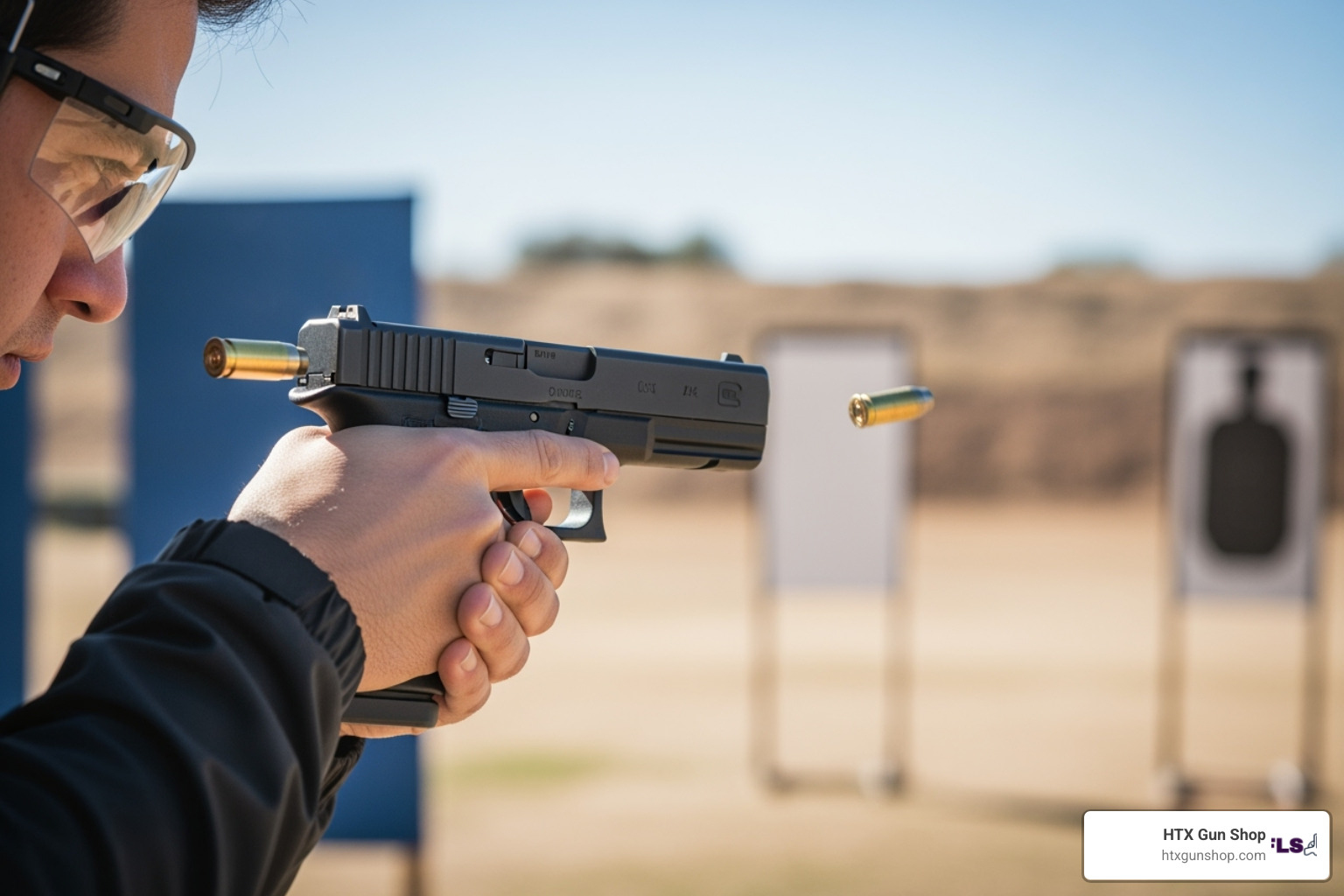 Glock 19 Gen5 in use at an outdoor shooting range - Glock 19 Gen5 