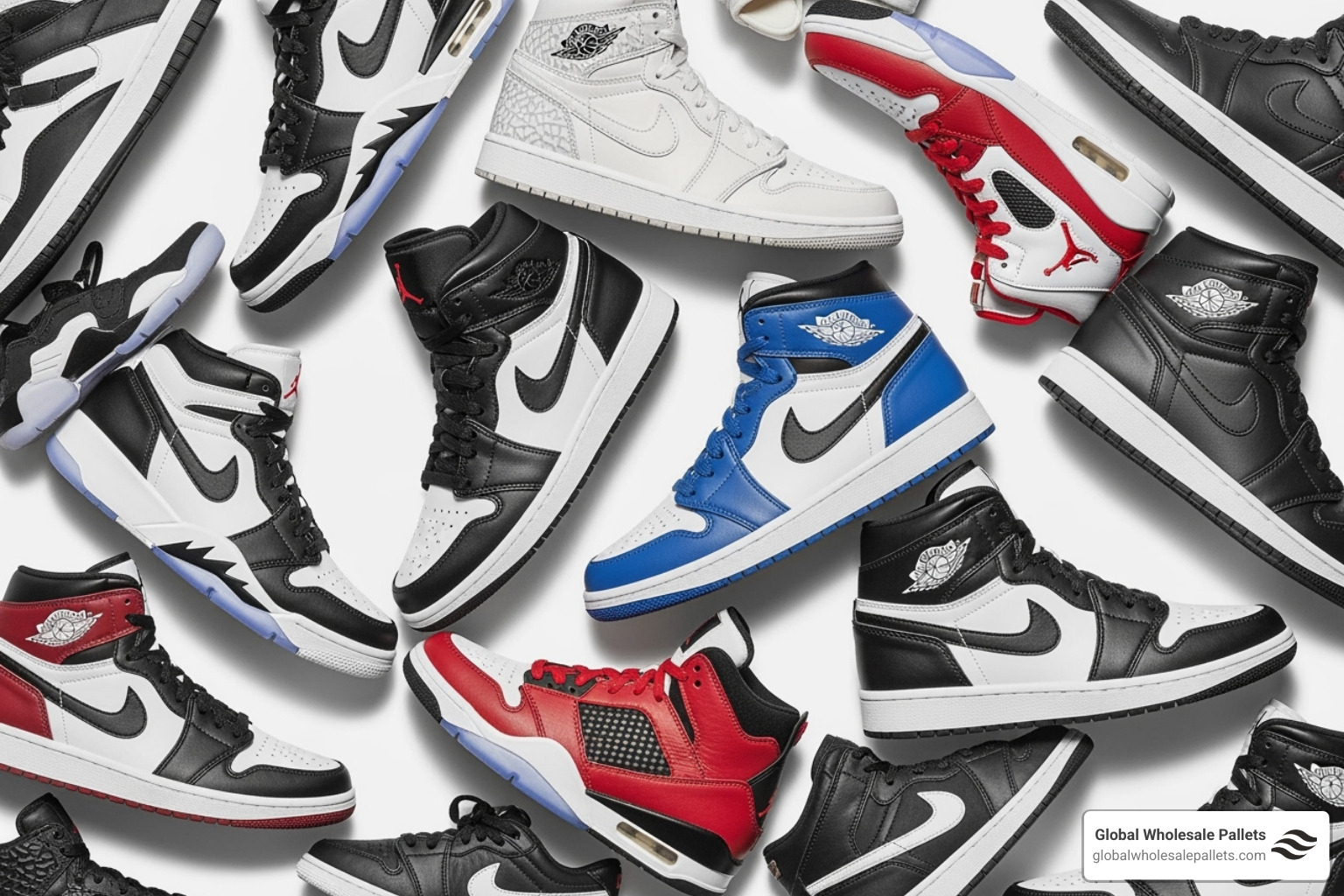 collage of popular and rare Air Jordan models - Authentic Jordan Pallets Wholesale
