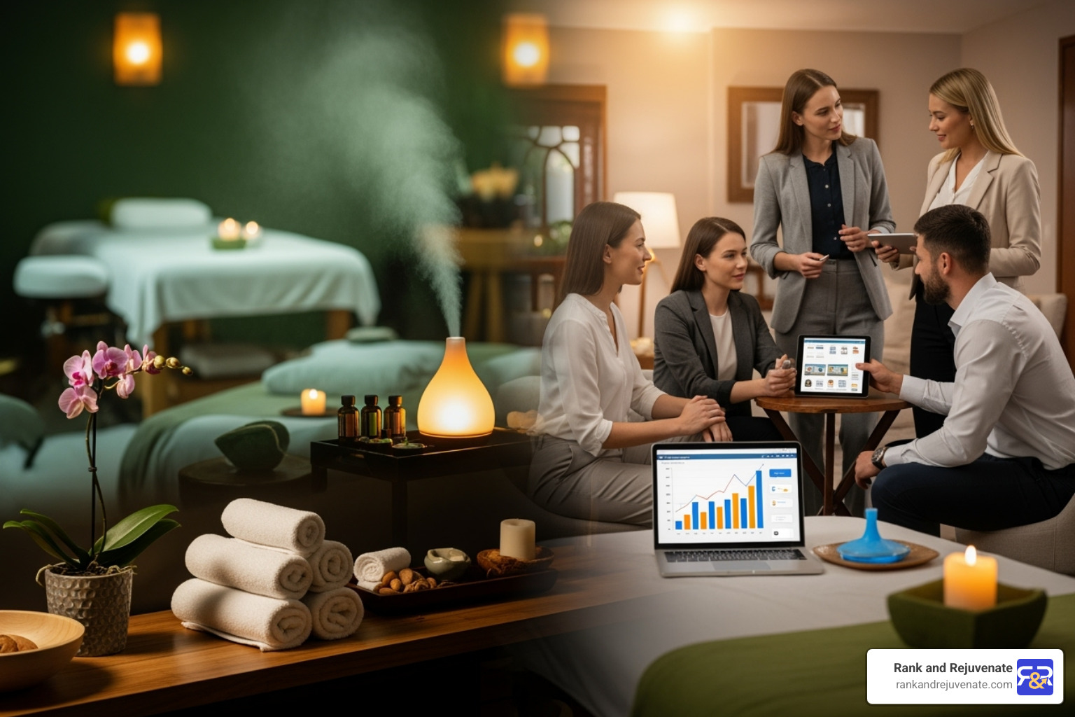 marketing strategy dashboard showing positive ROI - spa marketing companies