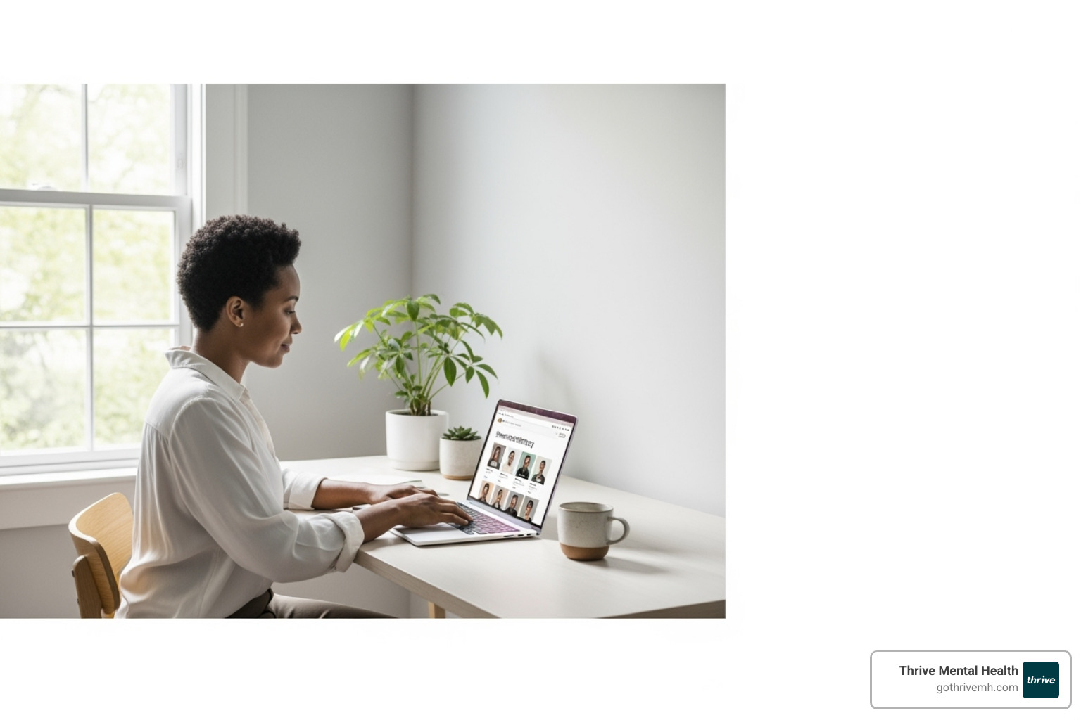 Person browsing online therapist directory - florida mental health resources