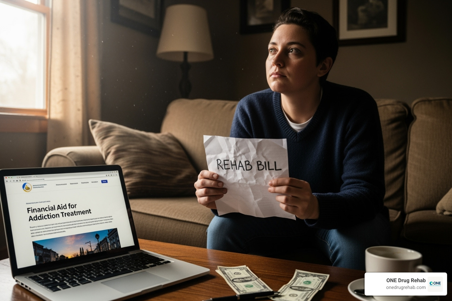 Person on the phone holding an insurance card - how to afford rehab