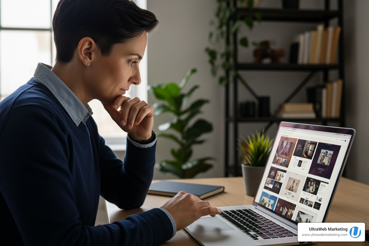 person reviewing web designer's portfolio - local web designer near me person reviewing web designer's portfolio - local web designer near me