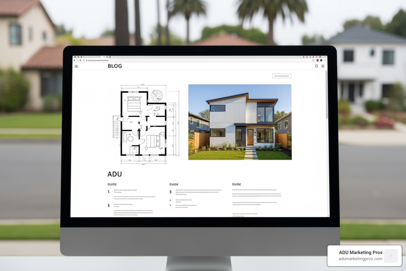 blog post titled "5 Things to Know Before Building an ADU in California" - ADU marketing leads