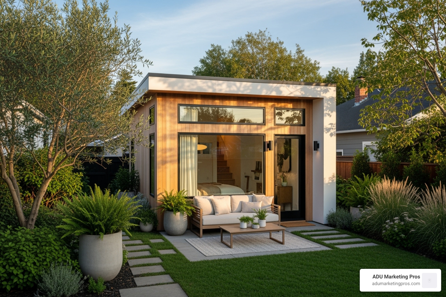 compelling Facebook Ad for an ADU builder showcasing a finished project and a clear offer - ADU marketing leads