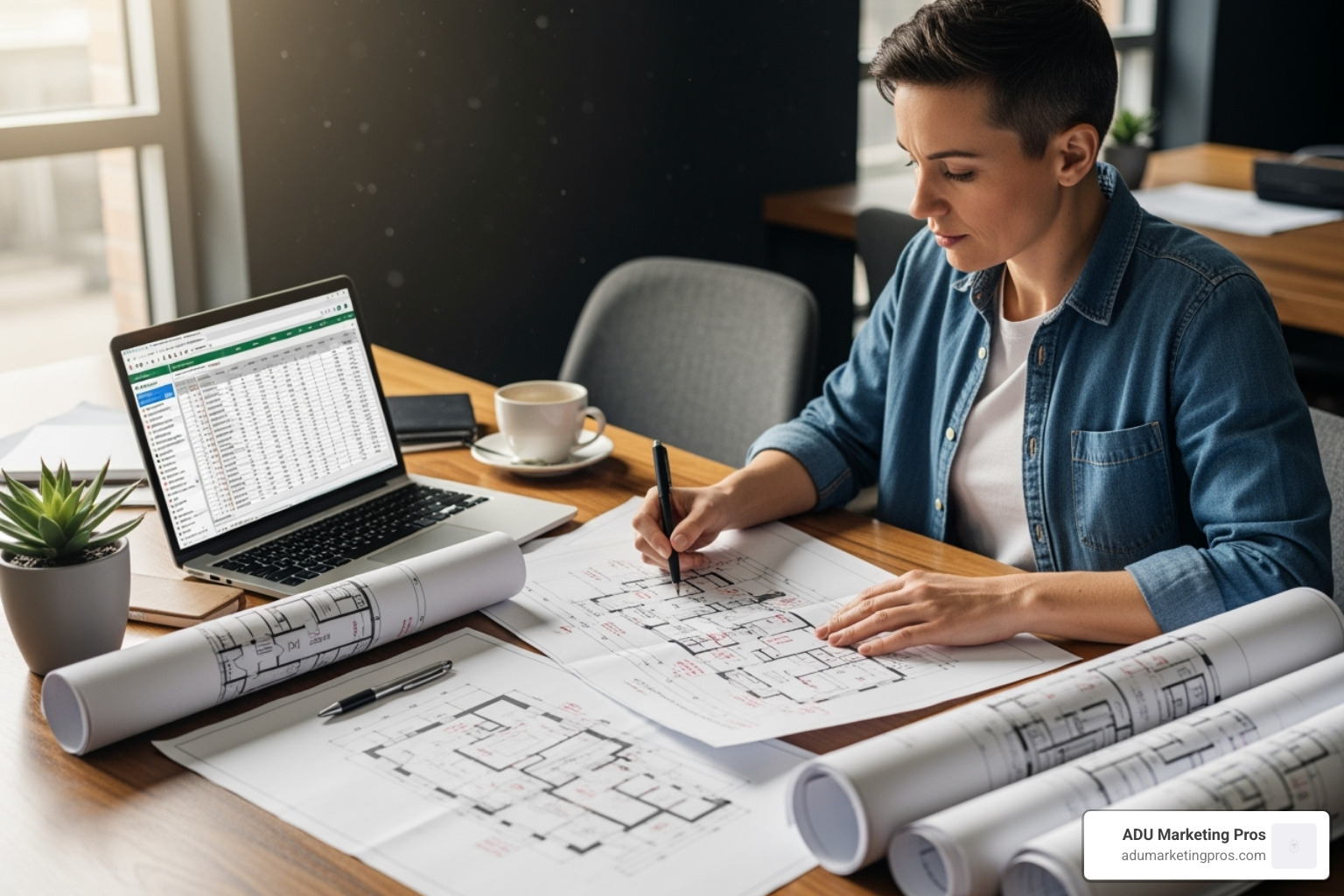 person reviewing blueprints and a budget spreadsheet - tiny homes for sale in southern california person reviewing blueprints and a budget spreadsheet - tiny homes for sale in southern california