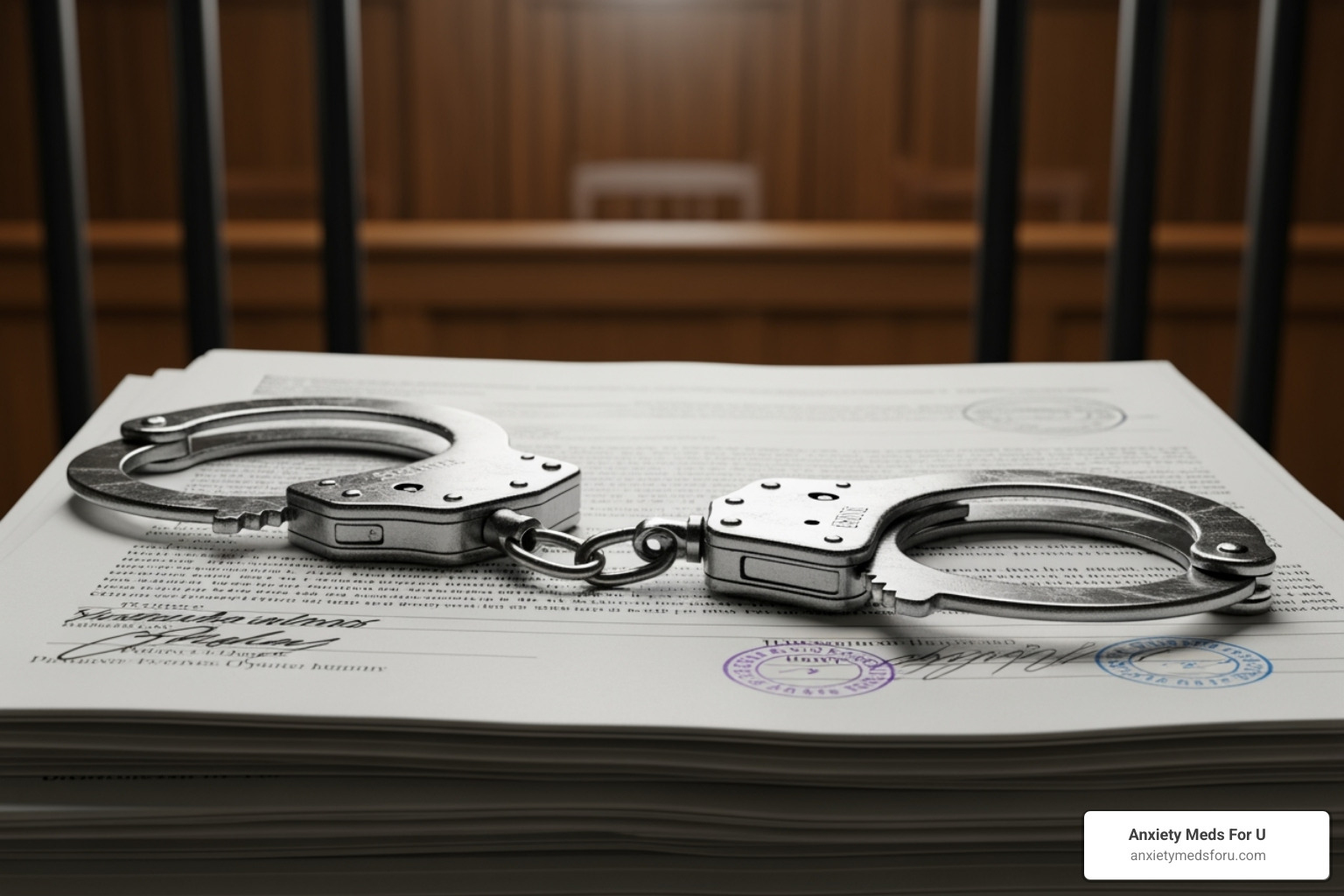 Graphic illustrating the legal consequences of opioid abuse, such as fines and imprisonment - what is oxycontin