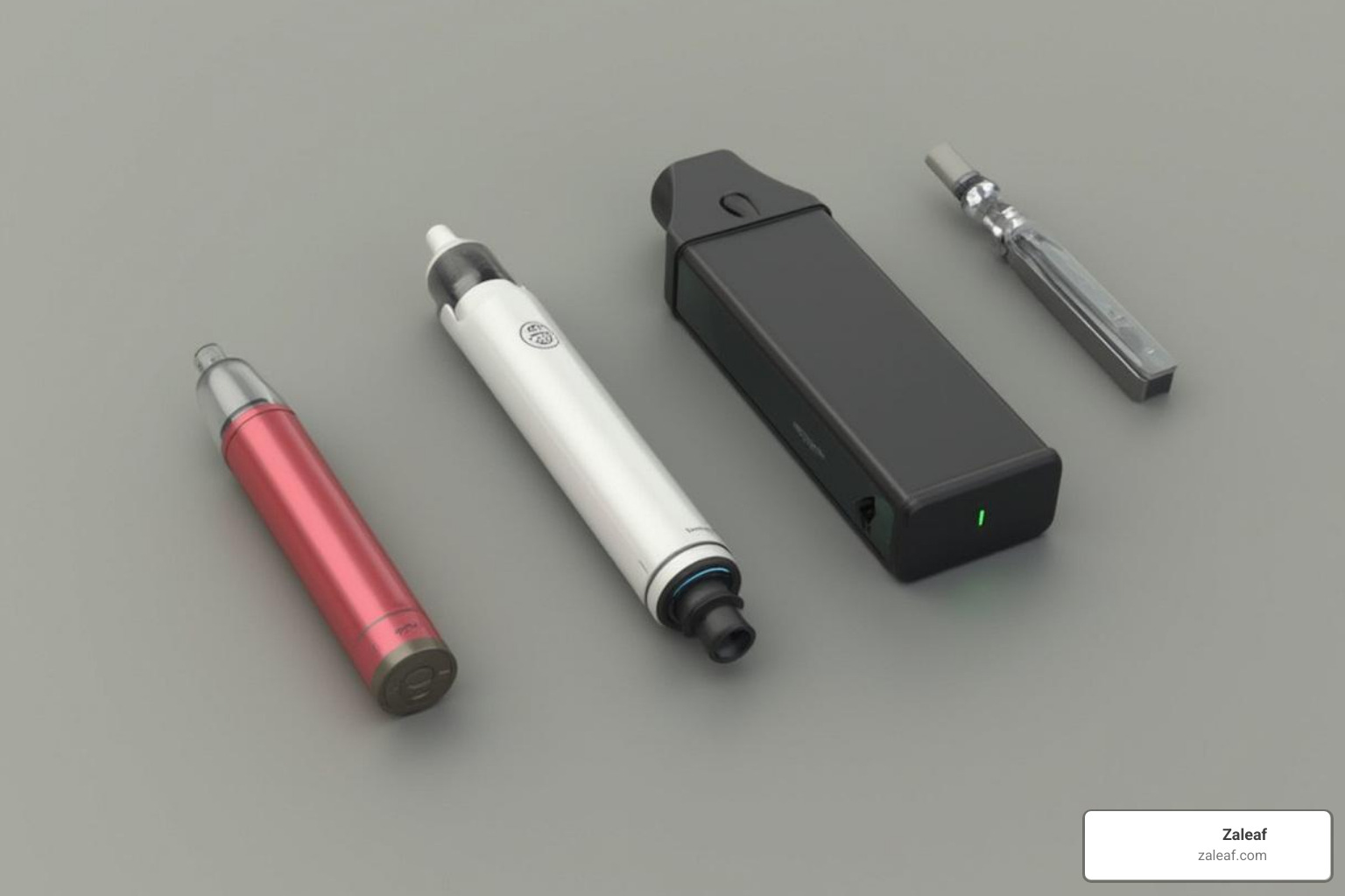 Image showing a disposable vape pen side-by-side with a vape cart and battery - magic mushroom vape