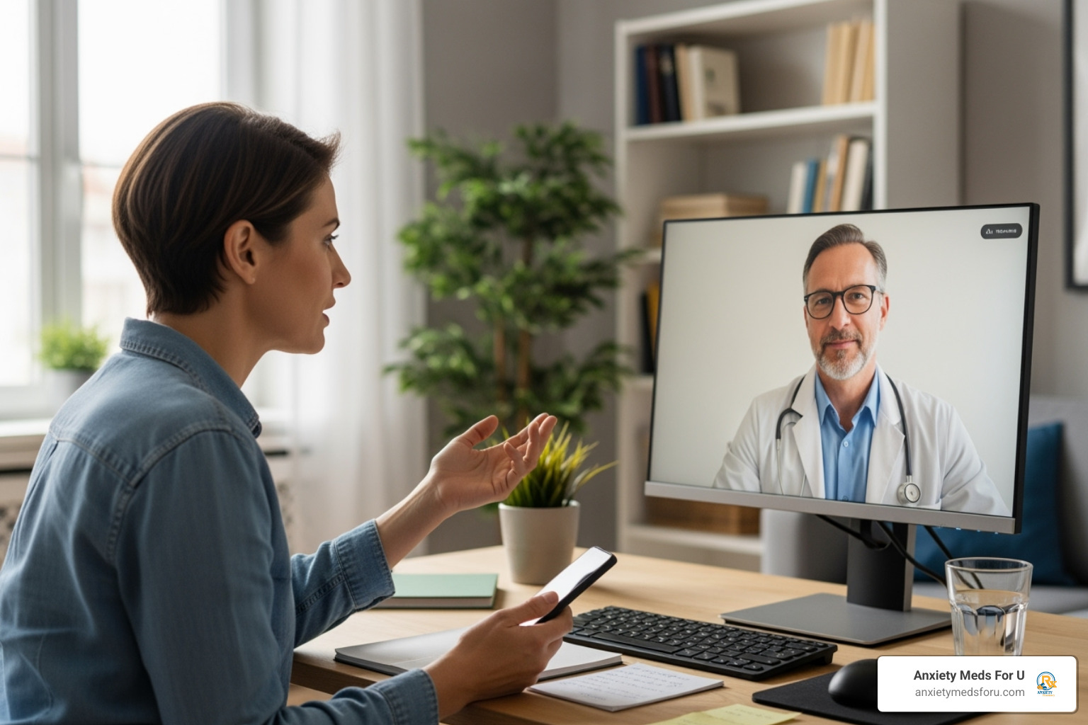 patient having a telehealth consultation with a doctor - Buy oxycodone online