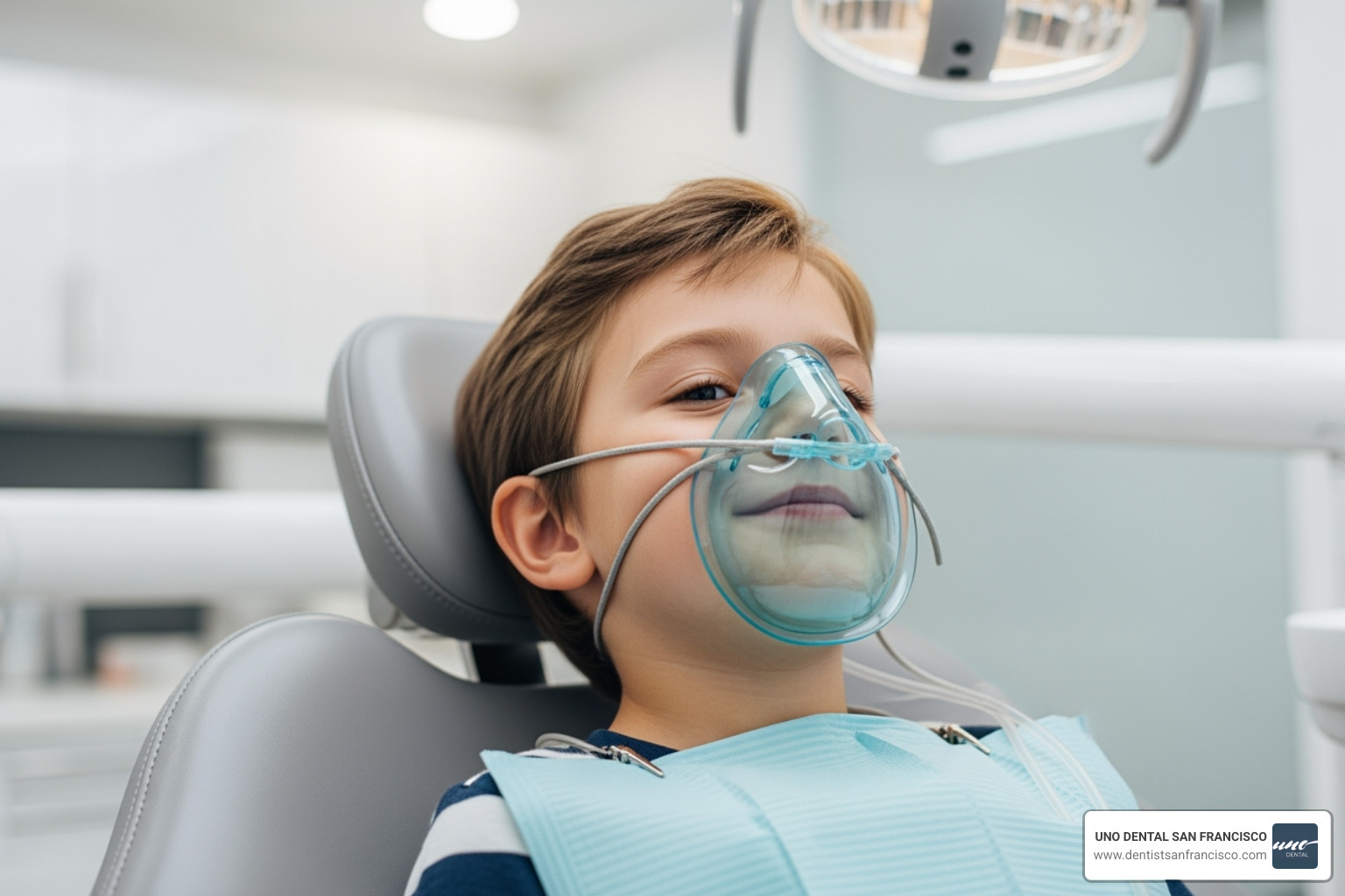 child with nasal mask - dental sedation for children