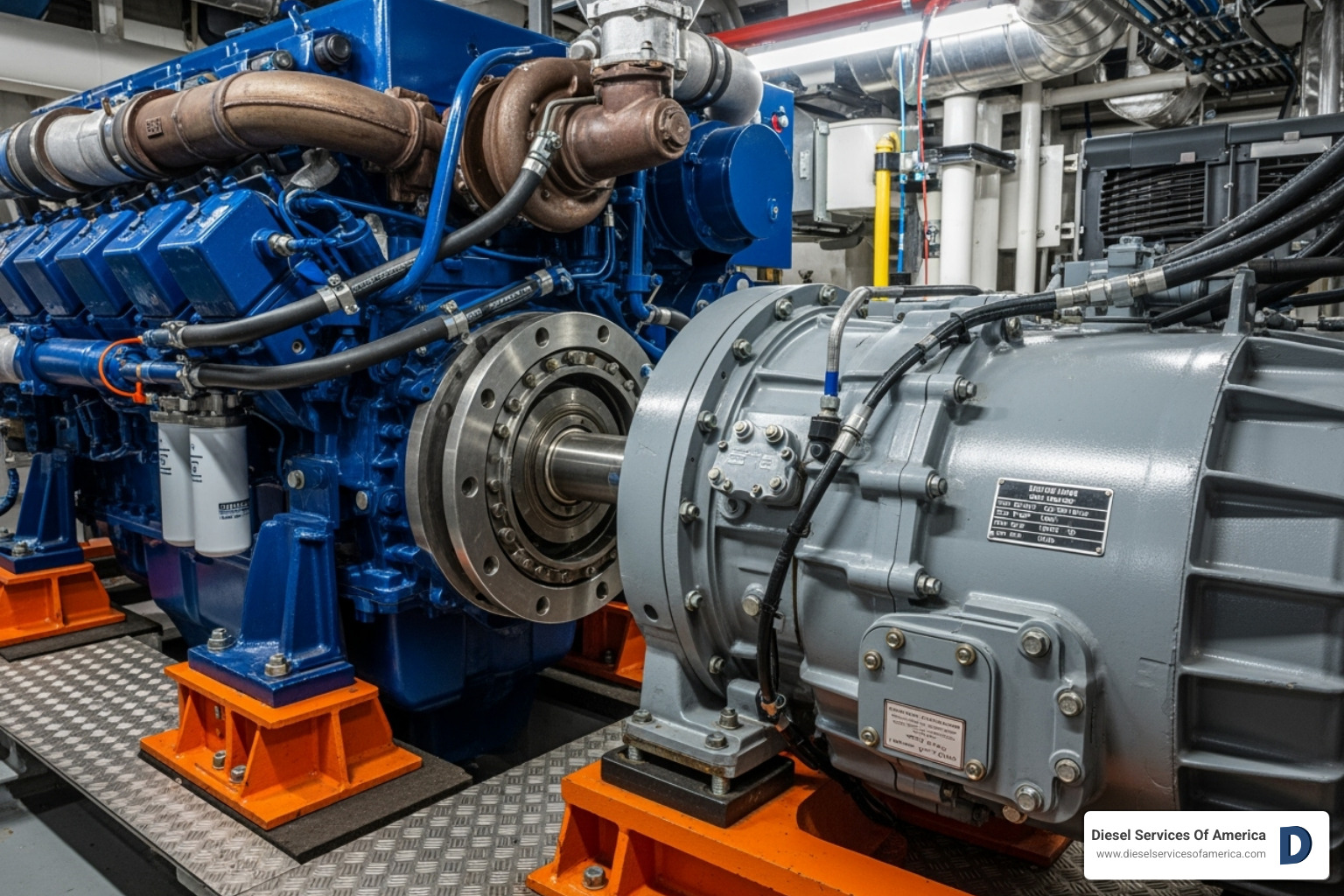 Marine transmission system connected to an engine - Diesel engine power upgrades