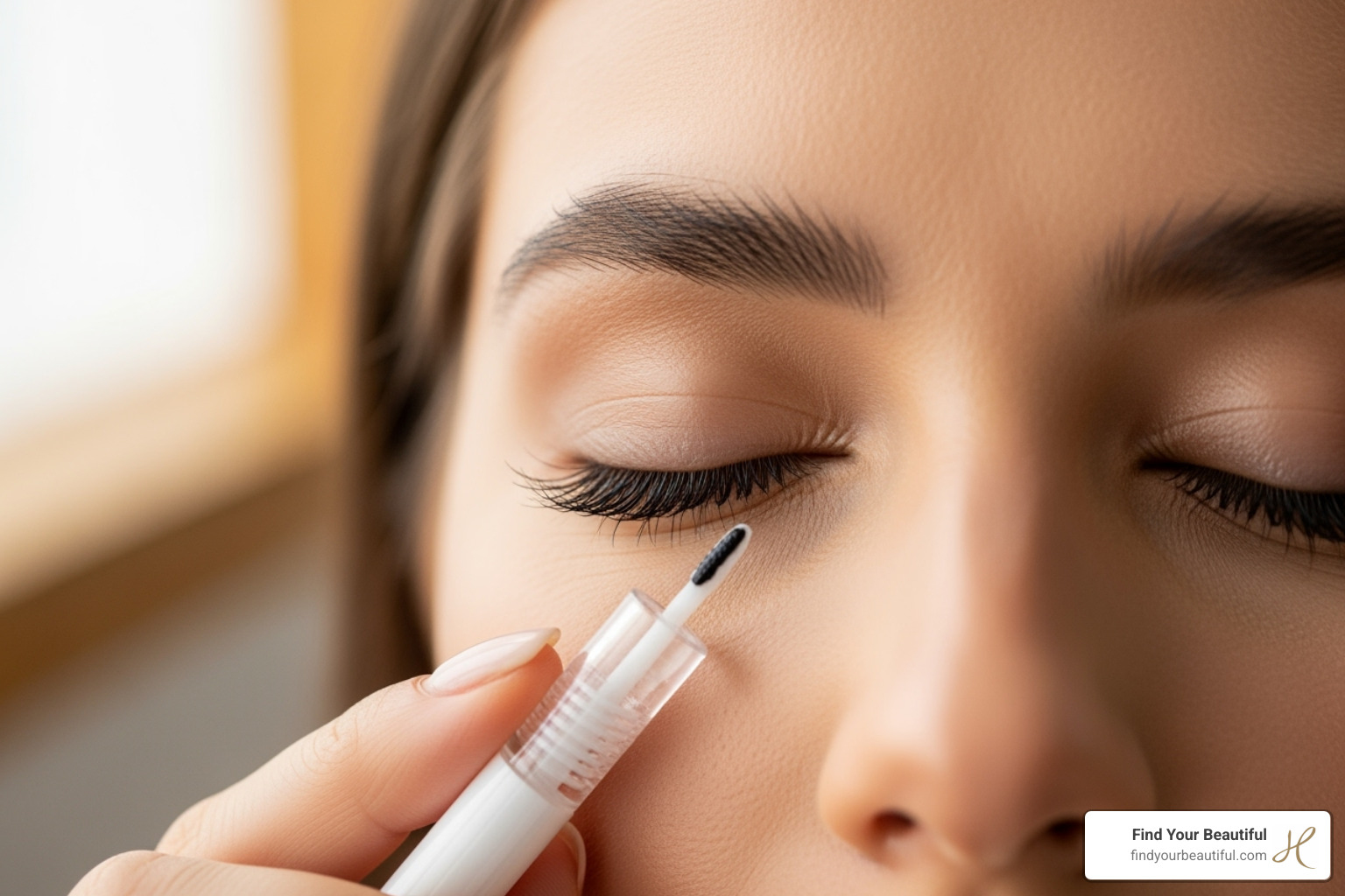 Oil-free cleanser, lash serum, and water-based mascara recommended after a lash lift