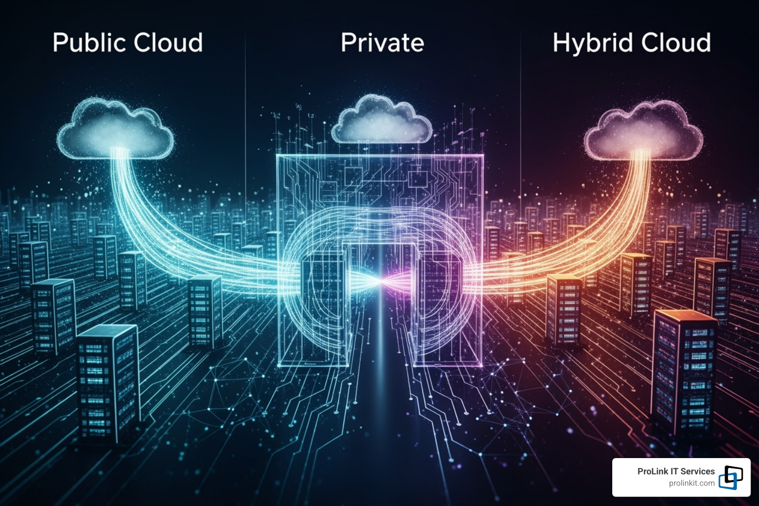 concepts of Public, Private, and Hybrid Cloud environments - managed cloud hosting services