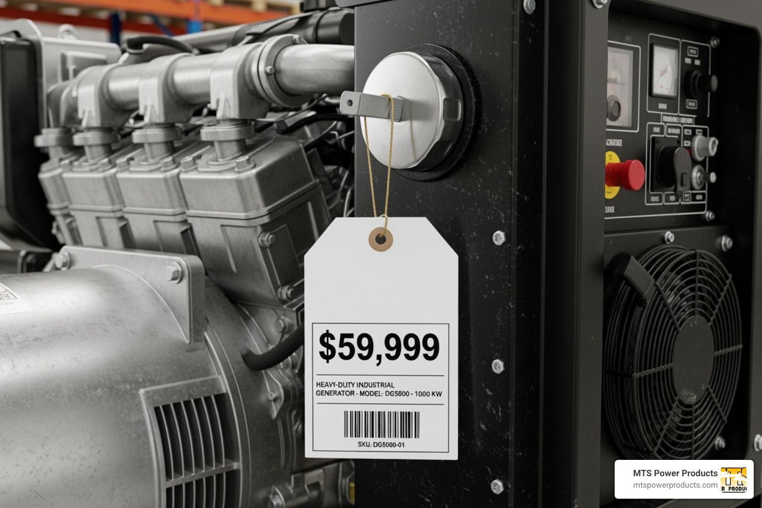 a price tag hanging from a diesel generator - diesel generator for home price