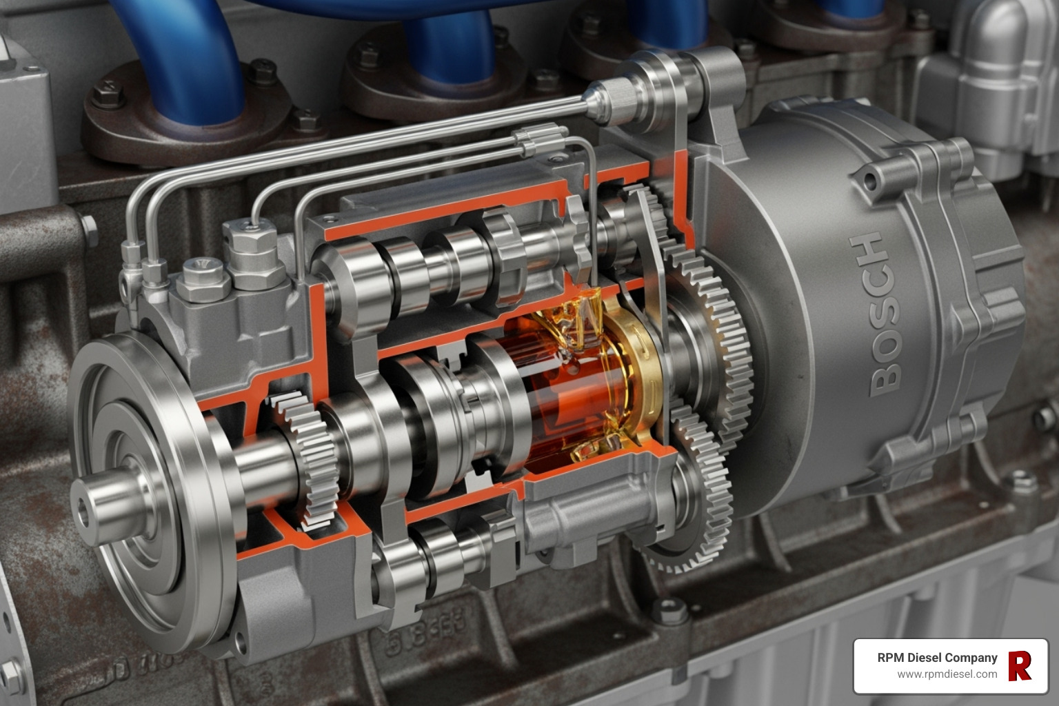 cutaway view of a Bosch inline pump - bosch injector pump