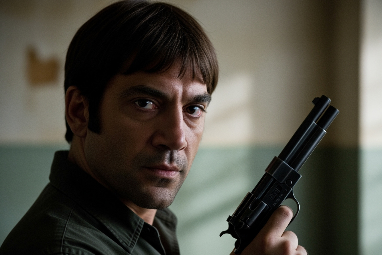Javier Bardem as Anton Chigurh in No Country for Old Men -  javier bardem movies