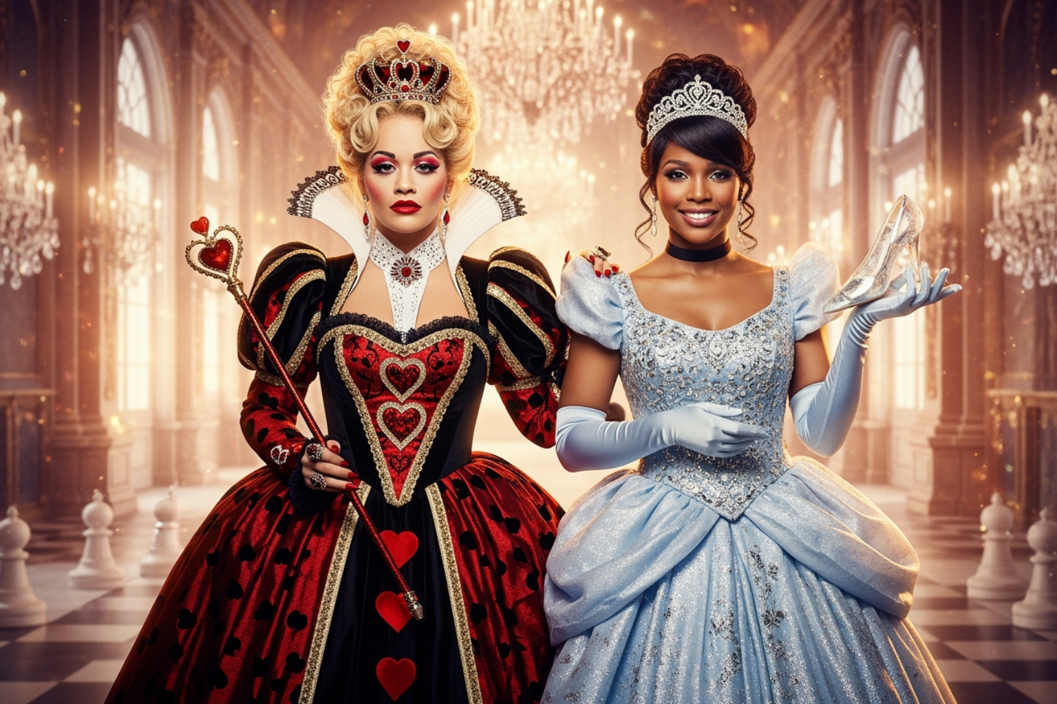Rita Ora as the Queen of Hearts and Brandy as Cinderella - cast of descendants the rise of red