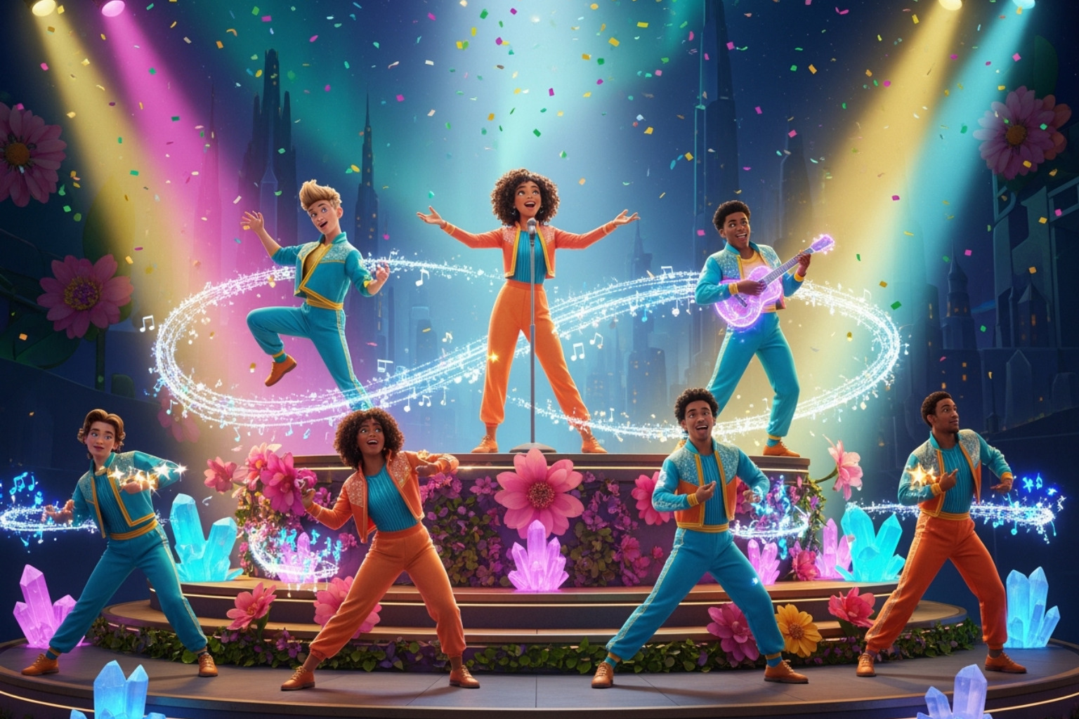 A vibrant musical number from the movie - cast of descendants the rise of red