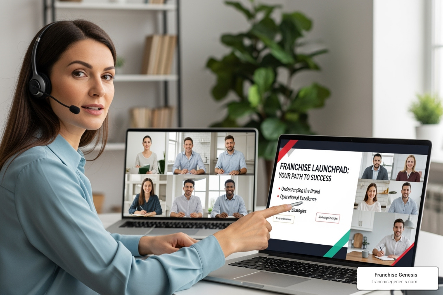 Franchisor providing virtual training to new franchisees