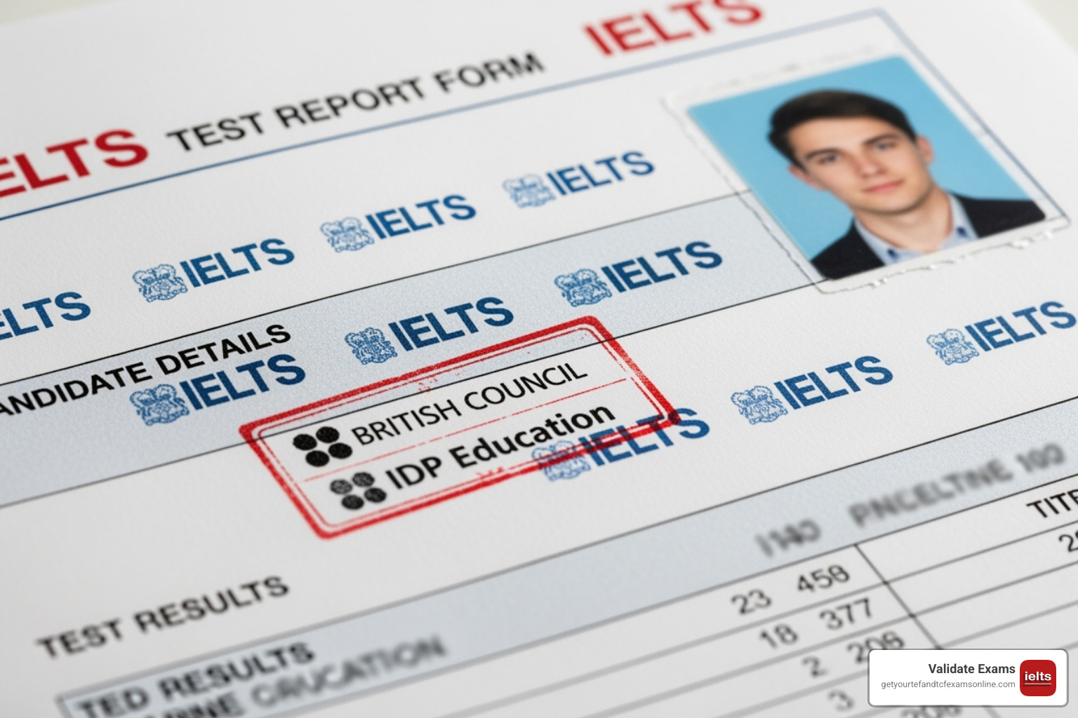 security features on a TRF - IELTS certificate verification