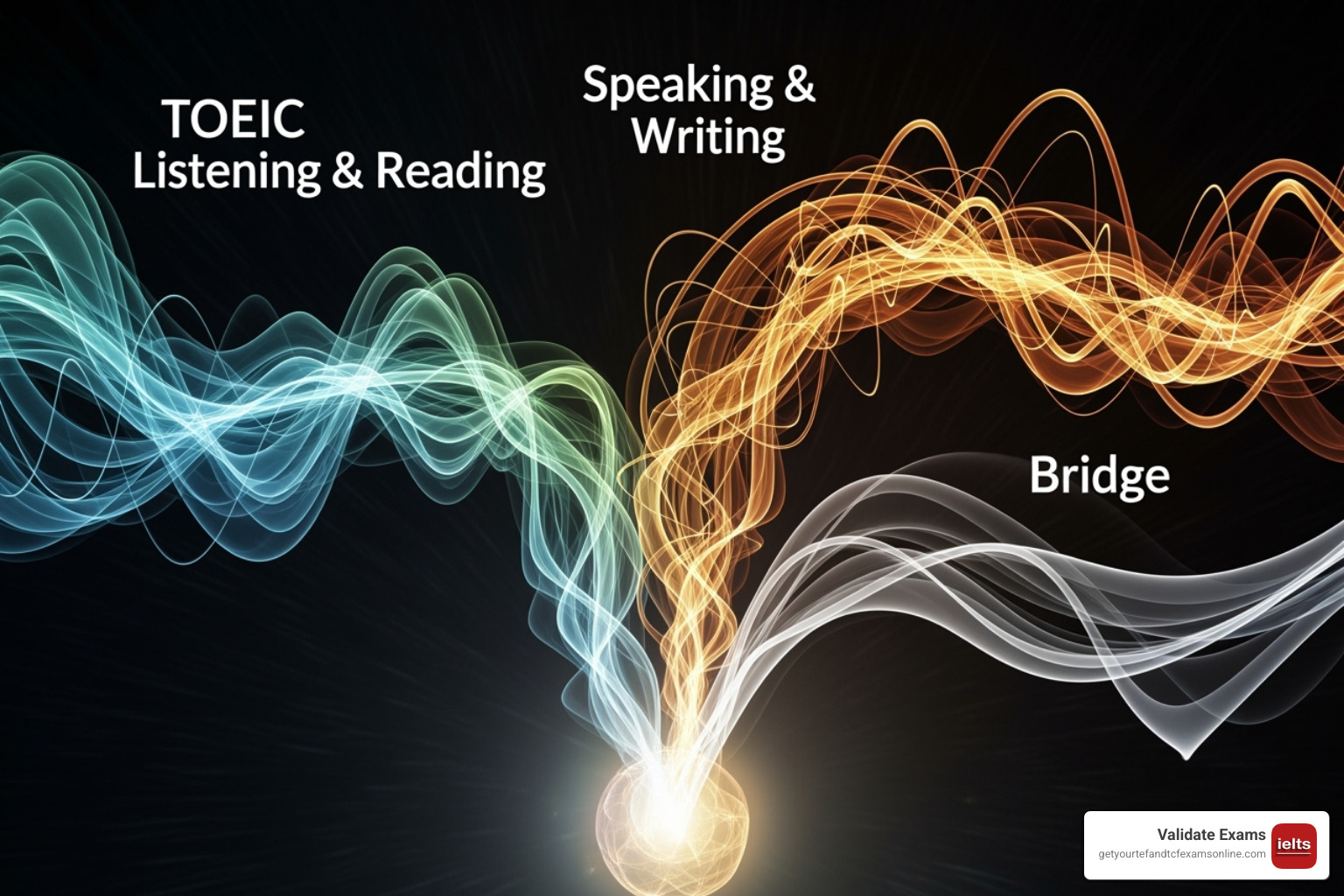 TOEIC Listening & Reading, Speaking & Writing, and Bridge logos - TOEIC certificate online