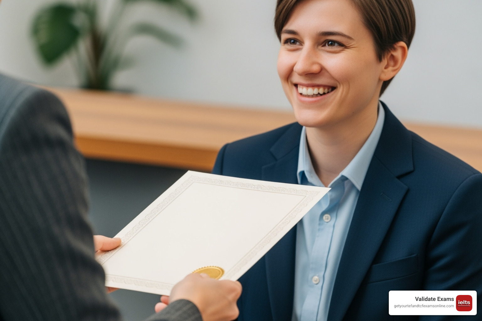 person receiving IELTS certificate - IELTS certificate cost