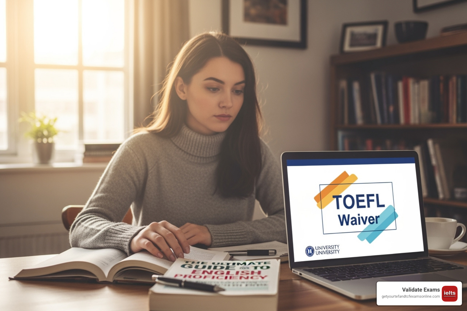 Image of a key open uping a genuine TOEFL certificate - TOEFL without exam