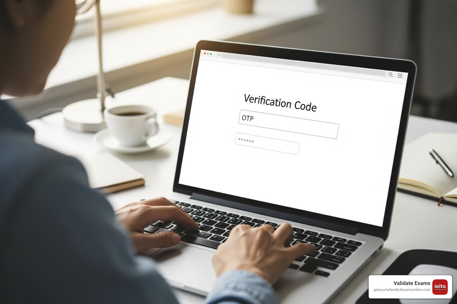 person entering a TRF number into a verification website - IELTS certificate verification