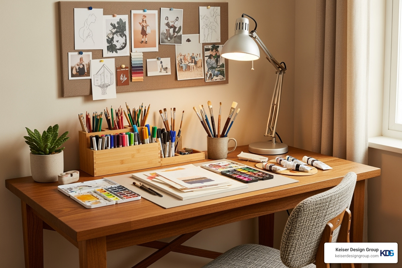 organized small creative corner - creative space design