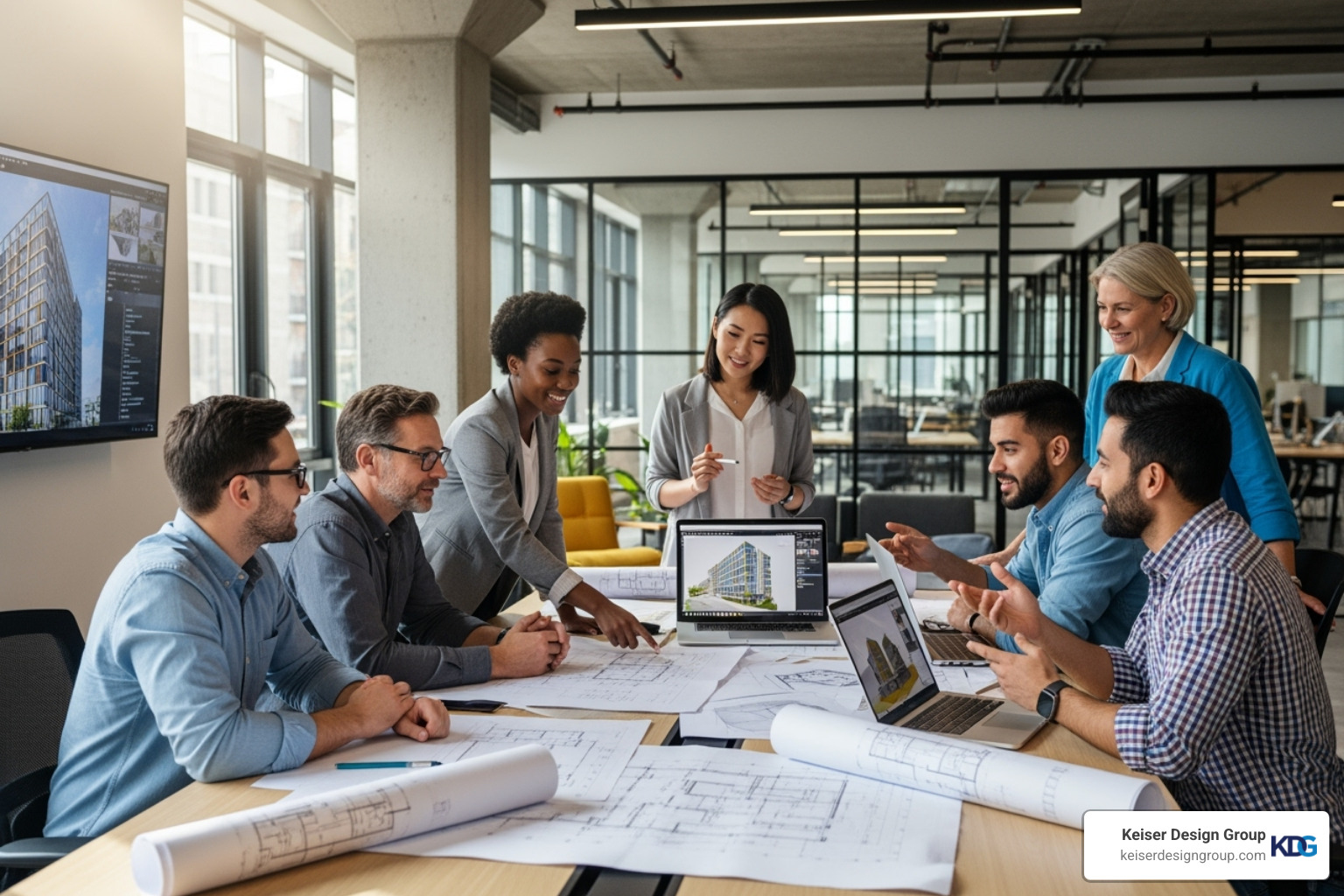 diverse team of architects and drafters collaborating - architectural drafting and design