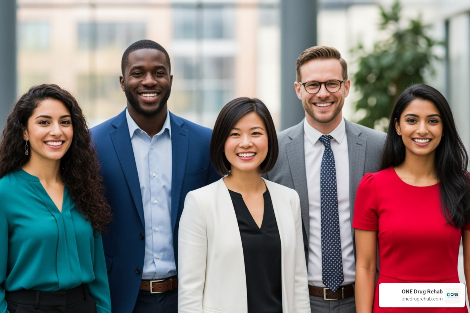 A diverse group of smiling professionals - inpatient rehab for professionals A diverse group of smiling professionals - inpatient rehab for professionals