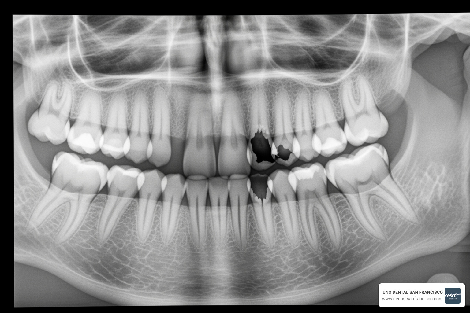 dental x-ray showing a cavity - restorative dentist dental x-ray showing a cavity - restorative dentist