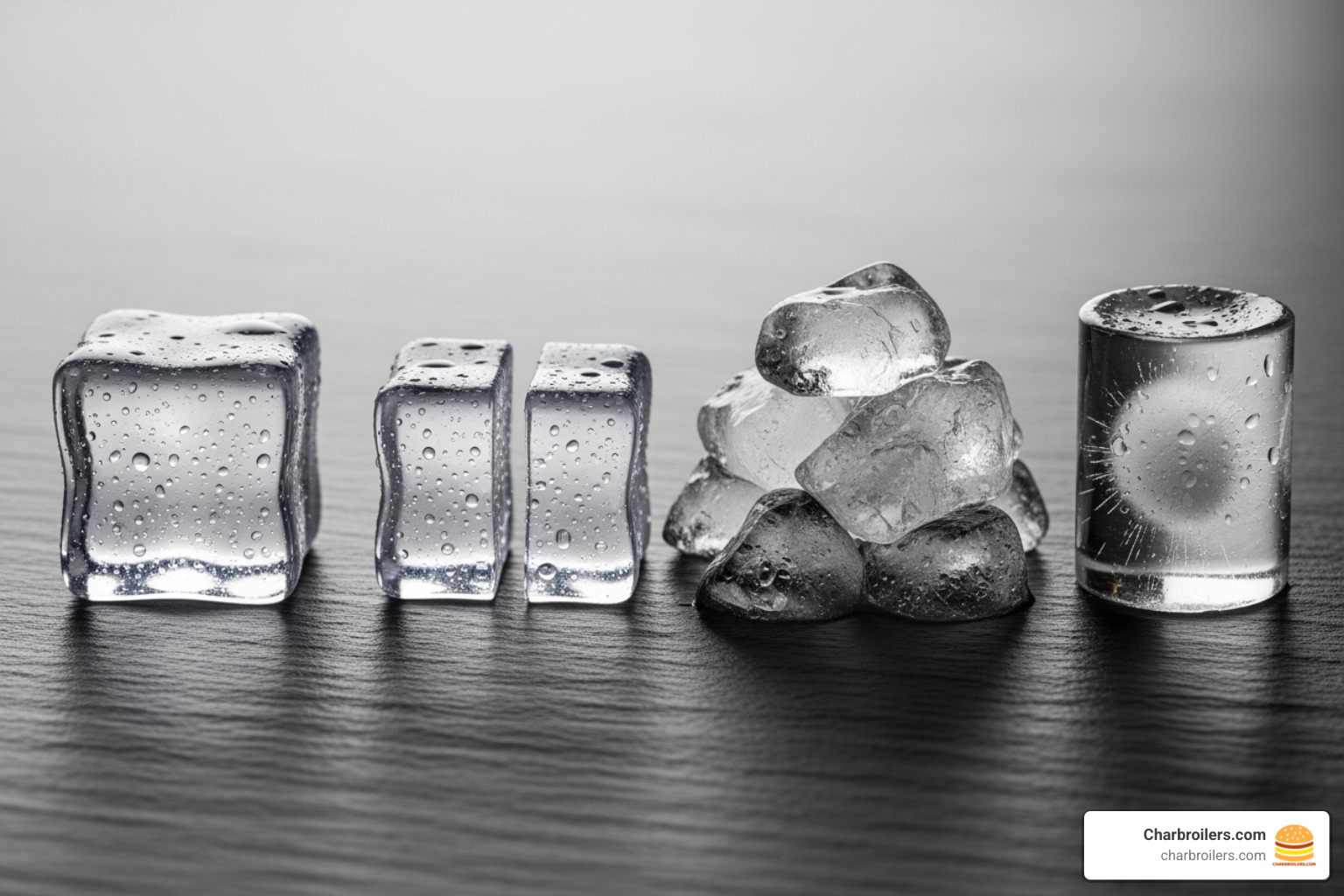 a variety of ice cube shapes like full cube, half cube, nugget, and gourmet - commercial ice makers machines a variety of ice cube shapes like full cube, half cube, nugget, and gourmet - commercial ice makers machines