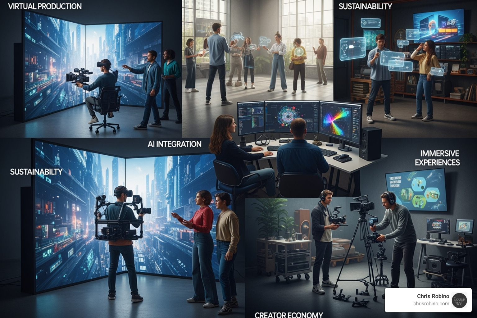 AI algorithm analyzing video footage - media production industry trends 2025
