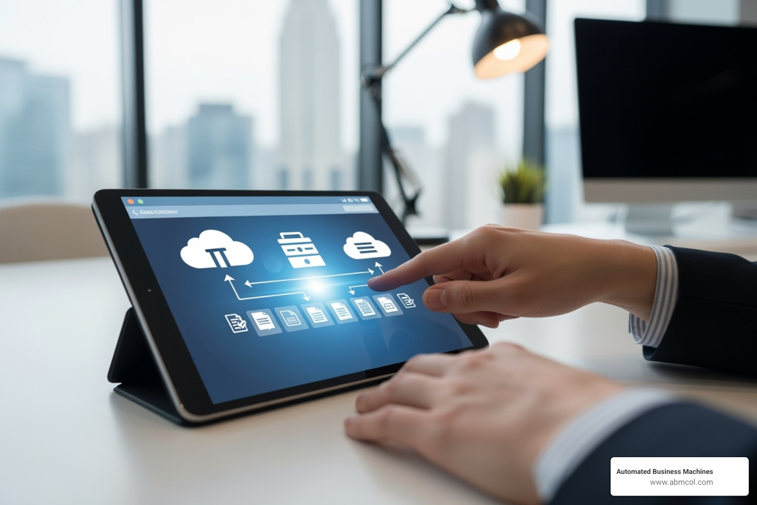 cloud-based document workflow on a tablet - document solutions Macon GA