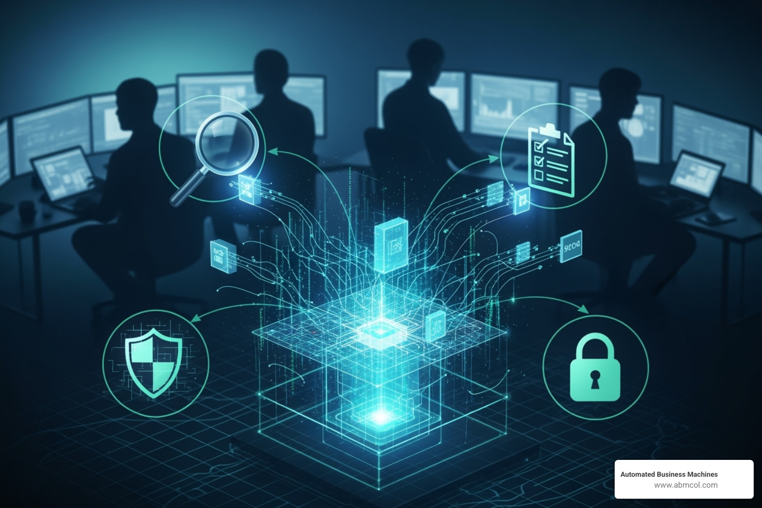 magnifying glass over computer code finding a bug - cyber security assessment services