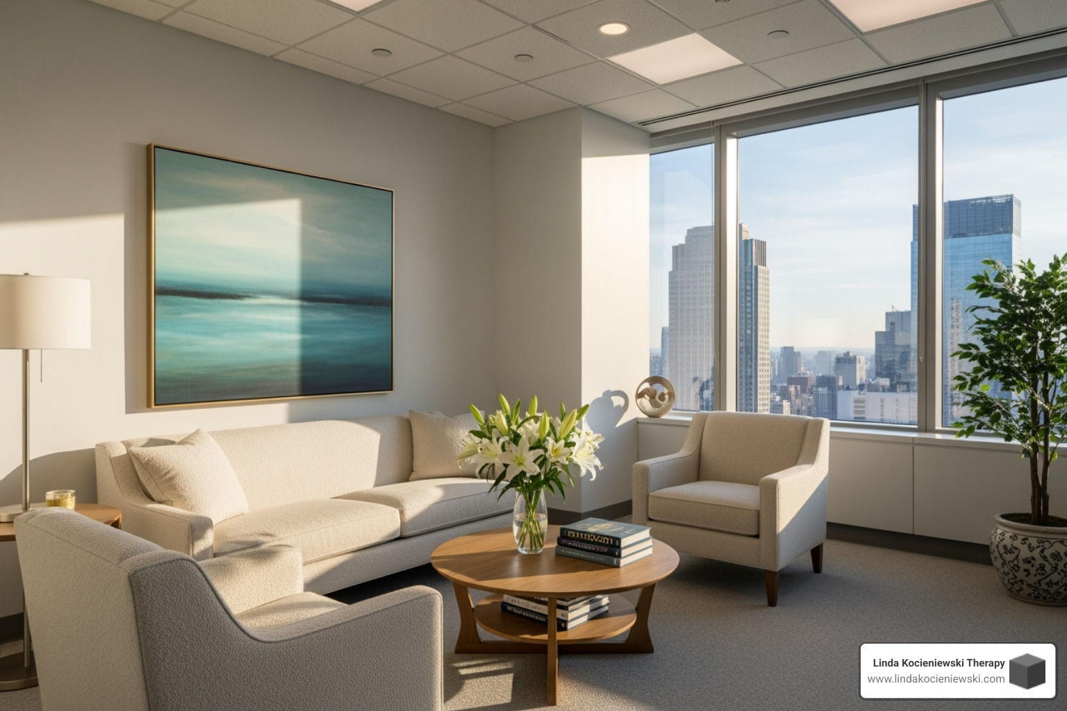 Comfortable and safe therapy office in NYC - EMDR therapy for ADHD