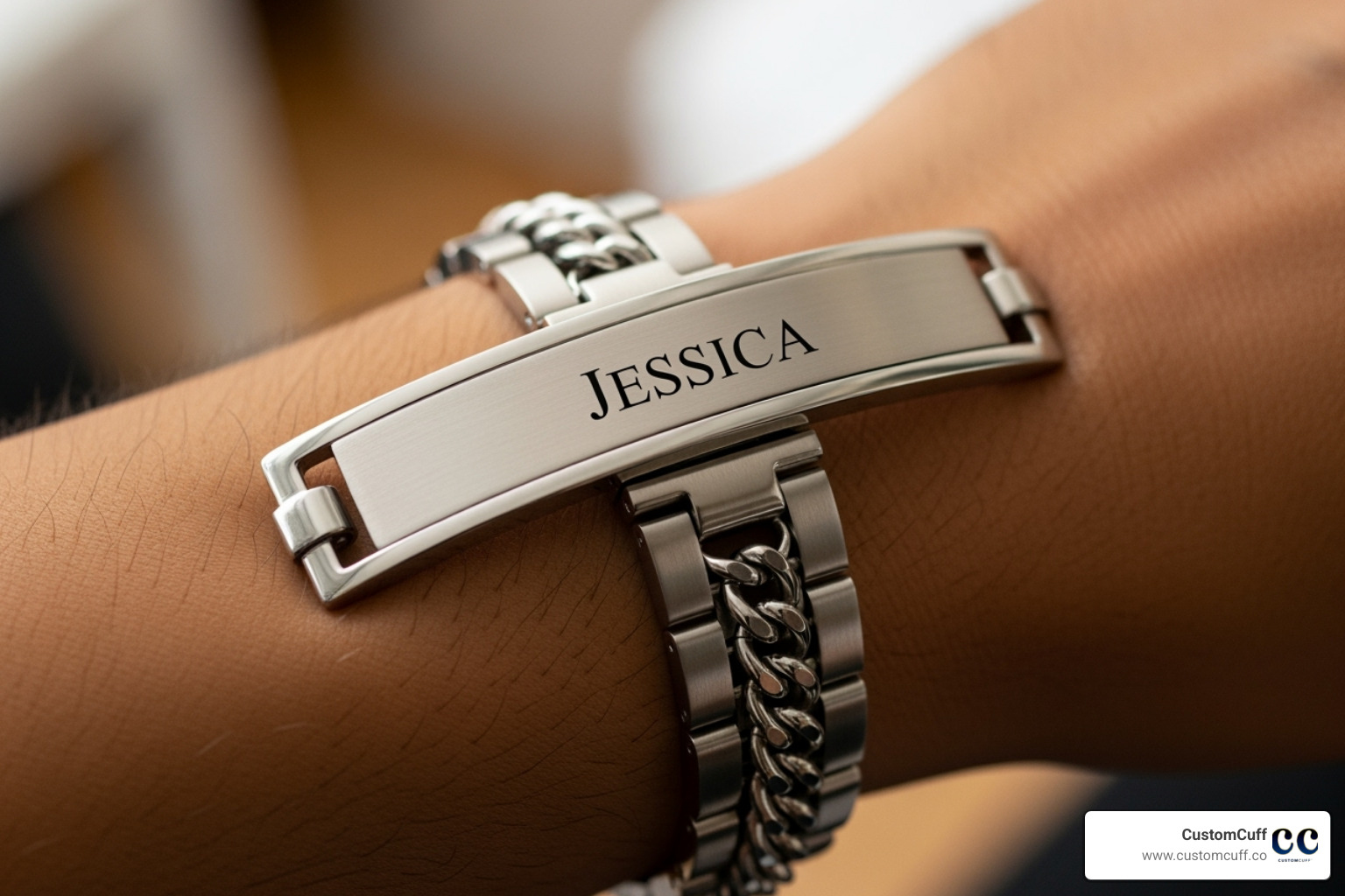 polished stainless steel ID bracelet with a name engraved - engraved mens bracelets polished stainless steel ID bracelet with a name engraved - engraved mens bracelets