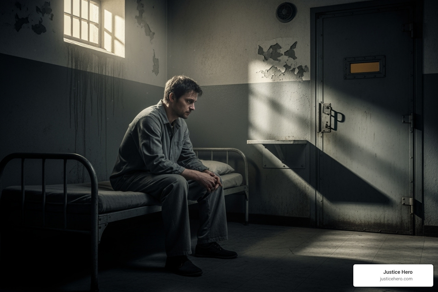 depicting the isolation and vulnerability of an inmate in a prison setting - jail rape