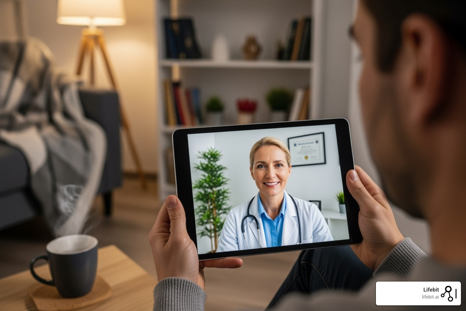 Discreet telehealth consultation on a tablet - decentralized clinical trials for cns
