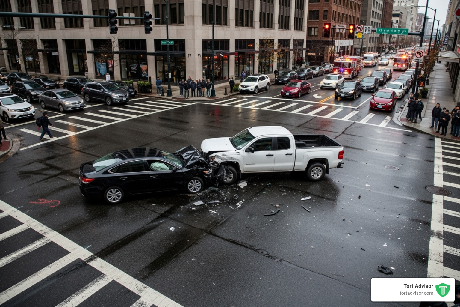 a T-bone car accident at an intersection - Los Angeles car crash attorney