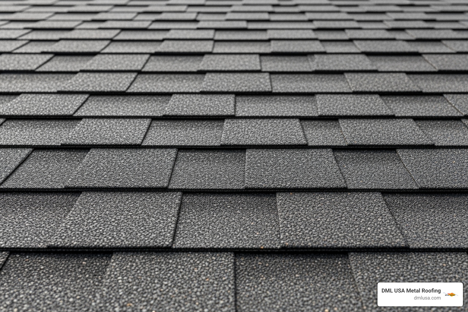 close-up of good, flat shingles - can you put metal roof directly on top of shingles