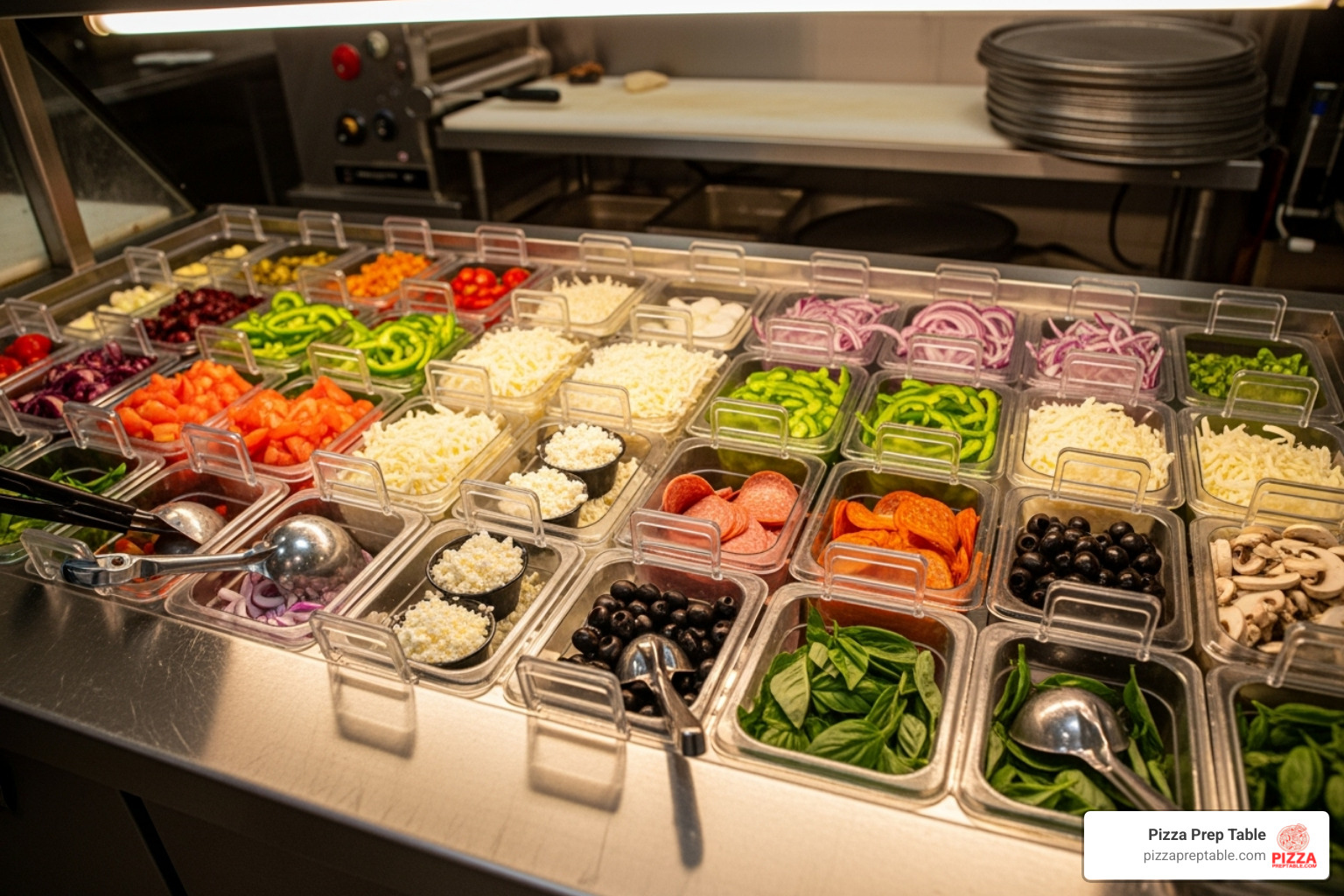 organized refrigerated topping rail with fresh ingredients - pizza make table for sale organized refrigerated topping rail with fresh ingredients - pizza make table for sale