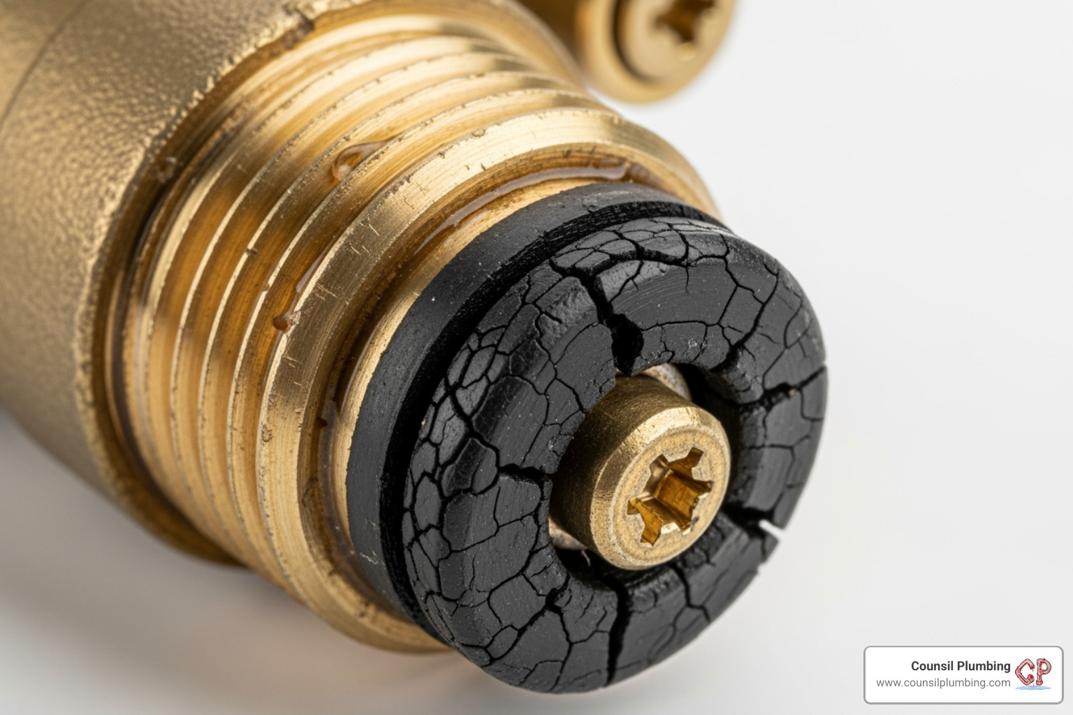 compression faucet stem with a worn washer - leaky faucet repair compression faucet stem with a worn washer - leaky faucet repair