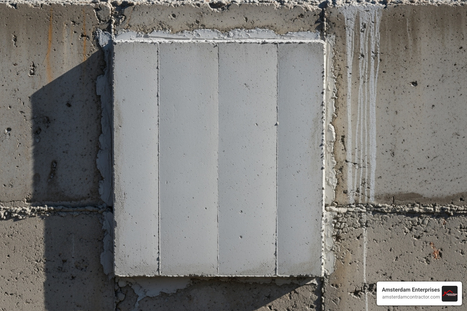 repaired foundation wall - foundation spalling repair cost