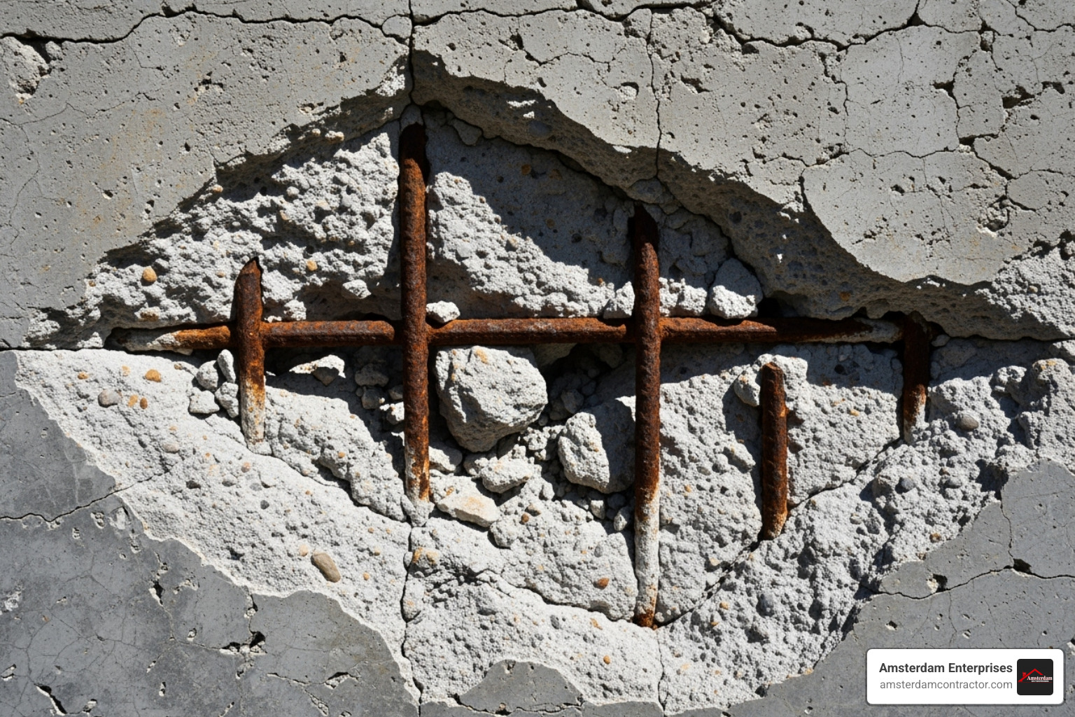 close-up of spalled concrete - foundation spalling repair cost