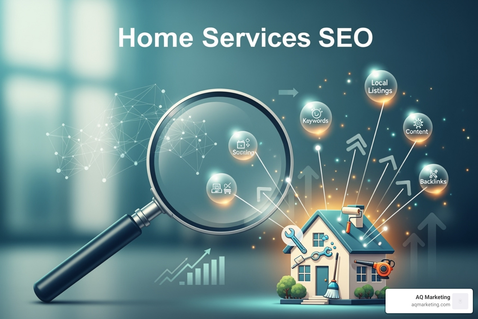 Marketing analytics dashboard showing positive trends - Home services SEO Marketing analytics dashboard showing positive trends - Home services SEO