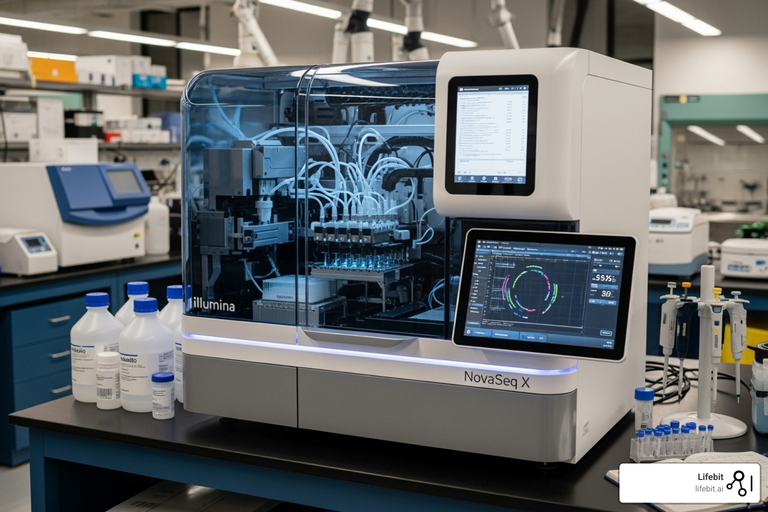 a next-generation sequencing machine - genomes