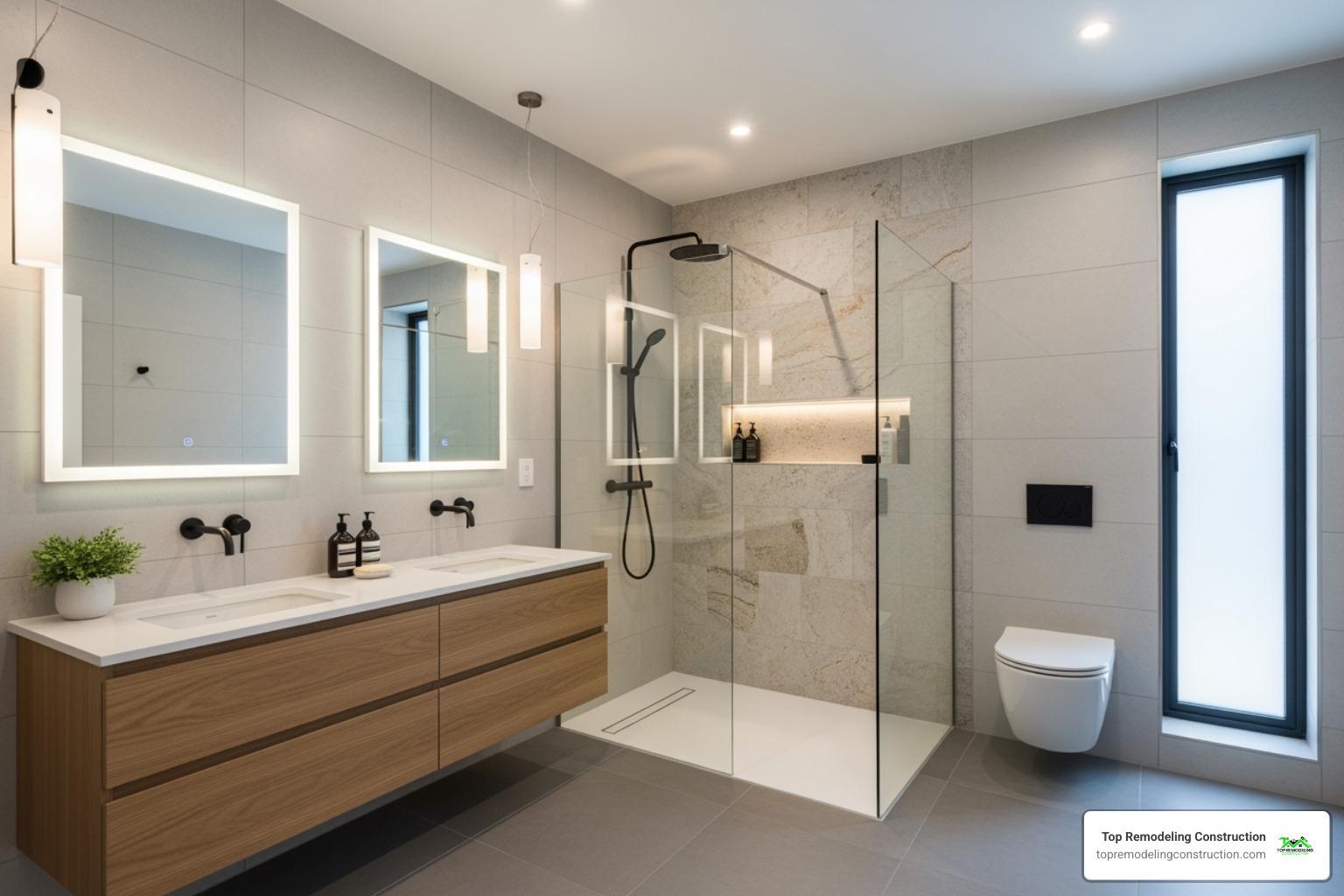 modern, renovated bathroom with a walk-in shower - best home upgrades modern, renovated bathroom with a walk-in shower - best home upgrades